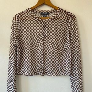 Primark French Mesh Checkers top Cropped New with Tag women size Small